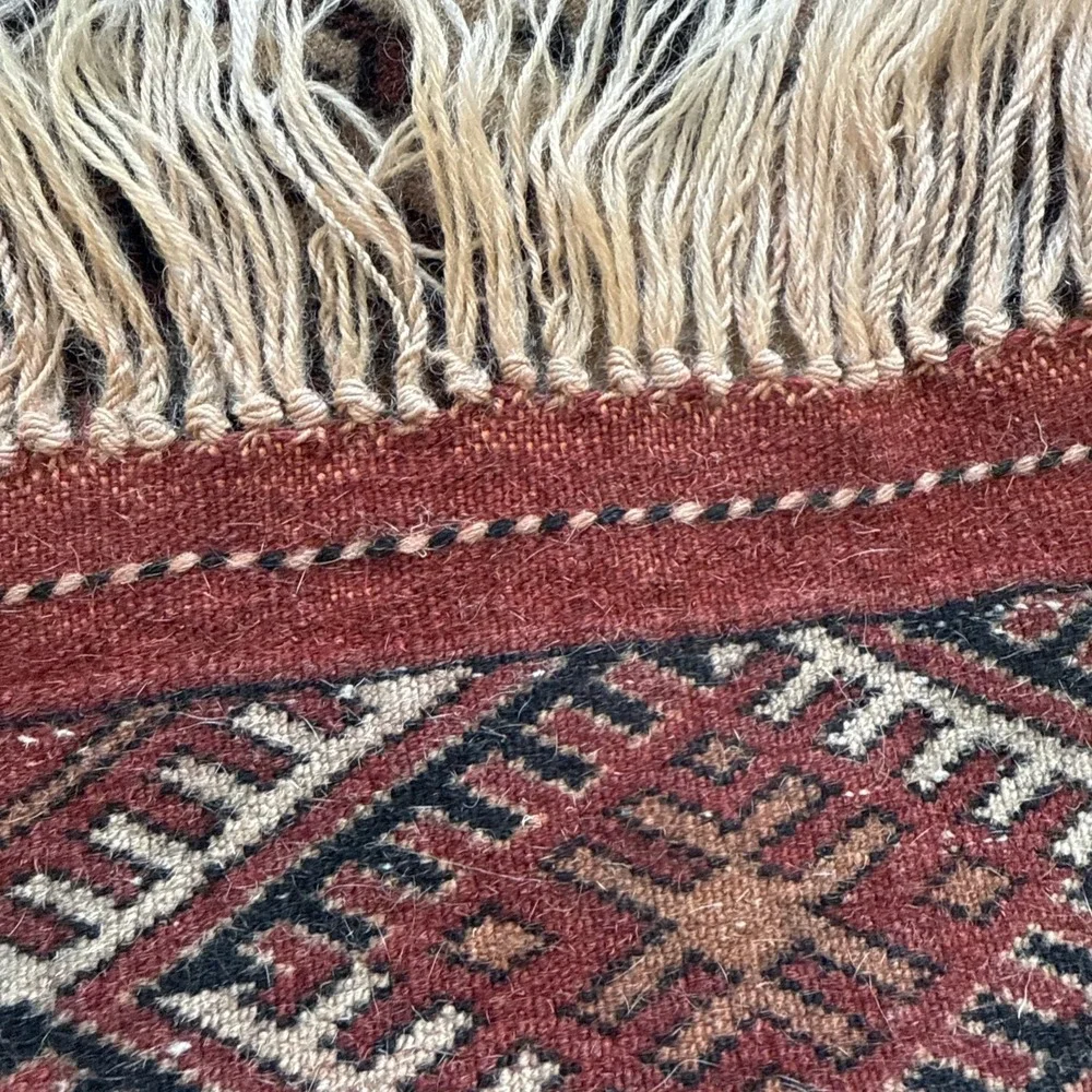 Turkmen Oriental Tekke Rug Wool Geometric 46X 74‎ inches